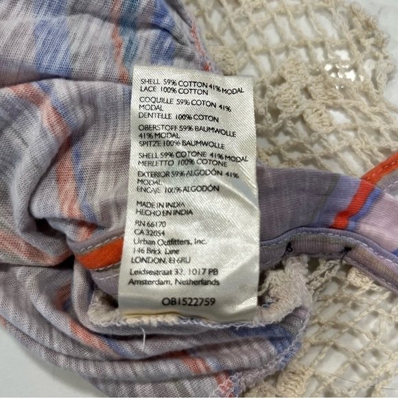 Free People Aruba Striped Crochet Crop Top Large - Picture 9 of 12